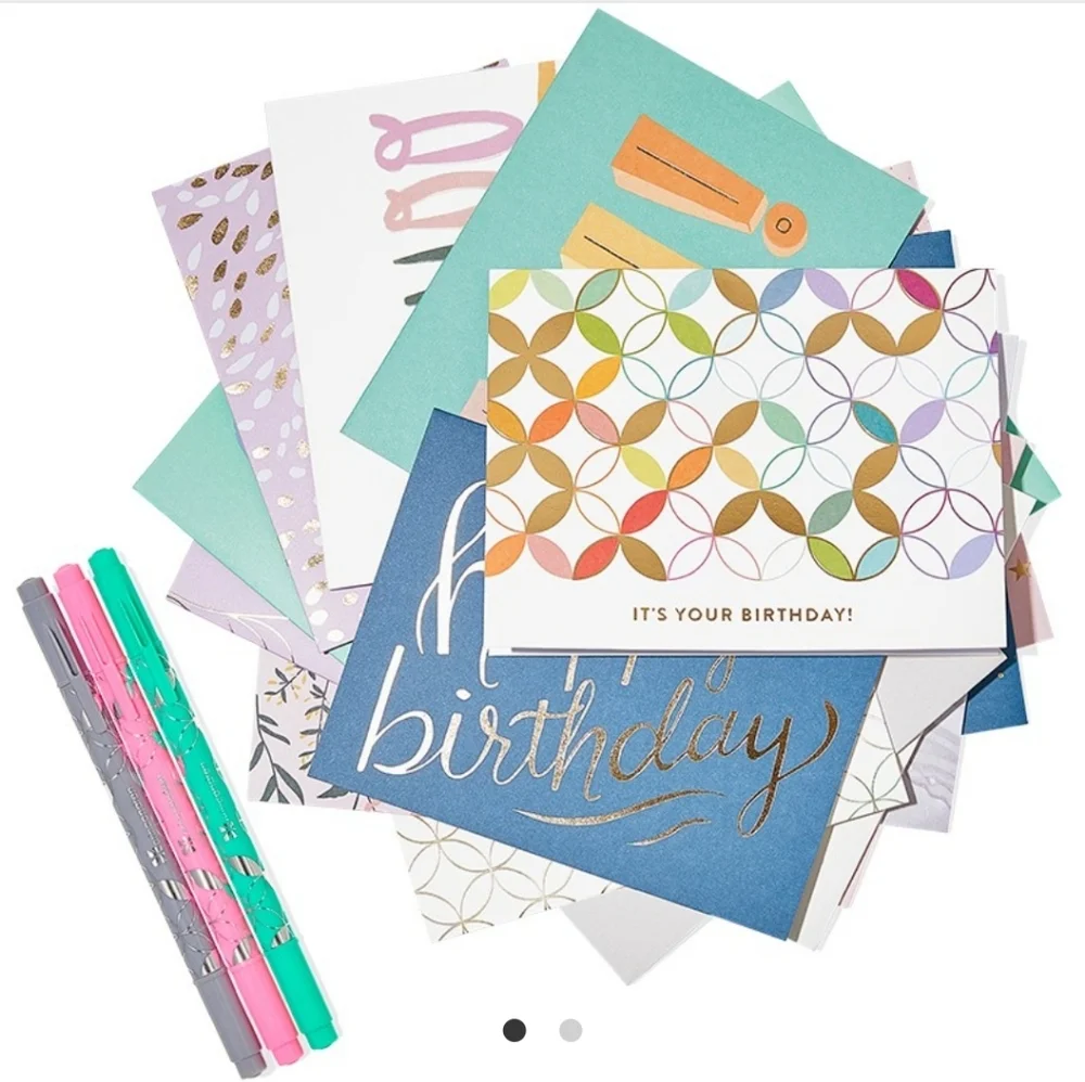 NWT! Erin Condren- Colorful Greeting Card 16 Pack Set with Storage Box!
